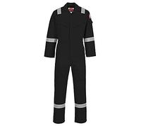 Portwest Mono Ligero Ignífugo Y Antiestático 280G, Tamaño: XL, Color: Negro, FR28BKRXL