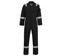 Portwest Mono FR50 Reflectante Resistente a Llamas Antiestático A prueba de arco 350g Negro XXL