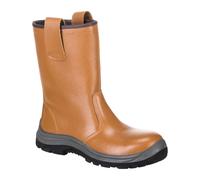 Portwest FW06 Bota Steelite Rigger (Sin Forro) Puntera Protectora de Acero | Camel, 44, Certificado CE, S1P EN ISO 20345, Calzado Antiestático, Doble Densidad, Duradero, Suela Anti-Resbalones, Industria