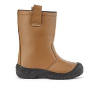 Portwest FW29 Bota Steelite Rigger Puntera Protectora de Acero Forro Lanoso | Camel, 48, Certificado CE, S3 EN ISO 20345, Unisex, Calzado Antiestático, Doble Densidad, Suela Anti-Resbalones, Piel Flor