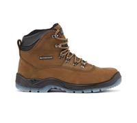 Portwest FW57 Bota Steelite All Weather Membrana Impermeable Doble Densidad | Marrón, 42, S7 EN ISO 20345, Unisex, Piel Flor, Puntera Protectora de Acero, Borde Superior Acolchado, Calzado Antiestático