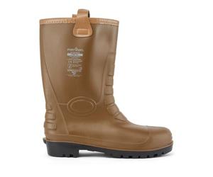 Portwest FW75 Bota Rigger Neptuno Reforzada Protección Al Tobillo Ligero | Camel, 45, S5 EN ISO 20345, EN 13832-3, Resistente a Productos Químicos, Puntera Protectora de Acero, 100% Impermeable