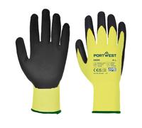 Portwest Guante Anti-Corte, Con Pu, Vis-Tex, Tamaño: S, Color: Amarillo/Negro, A625Y8RS