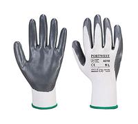 Portwest Guante De Nitrilo Flexo Grip, Tamaño: XXL, Color: Gris/Blanco, A310GRWXXL