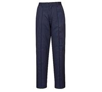 Portwest LW97 Pantalones Elásticos de Mujer 2 Bolsillos Laterales Ligero | Azul marino, S, UPF 50+, Corte Estándar, Cierre por Gancho, Polialgodón, Duradero, Tejido Kingsmill, 65% Poliéster