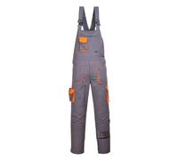 Portwest Mono de trabajo TX12 Texo Contraste Gris con peto y tirantes Hombre L
