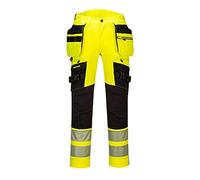 Portwest Pantalón DX4 de alta visibilidad con bolsillos de pistolera desmontables Amarillo/Negro T42