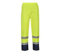 Portwest Pantalón Para Lluvia De Alta Visibilidad Classic Contrast, Tamaño: M, Color: Amarillo/Marino, H444YNRM