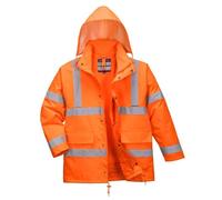 Portwest Parka 4 En 1 Traffic De Alta Visibilidad, Tamaño: 5XL, Color: Naranja, S468ORR5XL