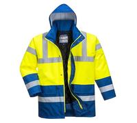 Portwest Parka de alta visibilidad Contrast Traffic Amarillo/Azulina XL S466YRBXL