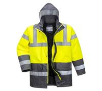 Portwest Parka De Alta Visibilidad Contrast Traffic, Tamaño: XL, Color: Amarillo, S466YERXL