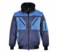 Portwest PJ20 Cazadora Pilot Bicolor Cremallera de Doble Carro 6 Bolsillos