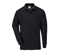Portwest Polo de manga larga Genoa – Negro – Talla M