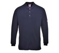 Portwest Polo De Manga Larga, Resistente A La Llama Y Antiestático, Tamaño: XXL, Color: Marino, FR10NARXXL