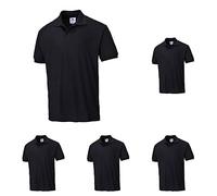 Portwest Polo Naples, Tamaño: L, Color: Negro, B210BKRL (Paquete de 5)