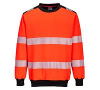 Portwest PW3 Sudadera Hi-Vis Reflectante PW379, Naranja/Negro, Malla Tejida
