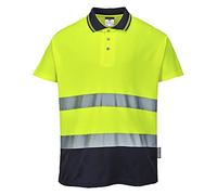 Portwest S174 Polo Bicolor Cotton Punto Reflectante Ferroviario