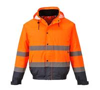 Portwest Cazadora S266ONRM Bicolor de Alta Visibilidad Naranja/Marino Talla M