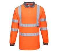 Portwest Polo De Manga Larga De Alta Visibilidad, Tamaño: XL, Color: Naranja, S277ORRXL