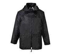 Portwest S440 - Chaqueta impermeable para hombre, ligera y duradera con capucha con protección contra la intemperie, color negro, talla 5XL, Negro, 5X-Large