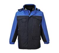 Portwest S562 Parka Bicolor Rs Paneles en Contraste Costuras Encintadas | Azul marino/Azul royal, S, EN 343 Clase 3:1, Unisex, Cuello con Forro de Polar, Manga Larga, Puños Ajustables con Cierre