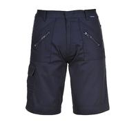 Portwest Pantalones cortos de trabajo S889, elásticos de seguridad, azul marino, L