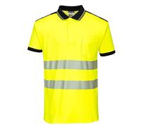 Portwest Polo M/C De Alta Visibilidad Pw3, Tamaño: XXXL, Color: Amarillo/Negro, T180YBRXXXL