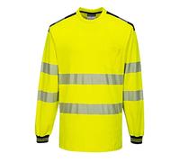 Portwest Camiseta de alta visibilidad PW3 – manga larga Amarillo/Negro – 5XL