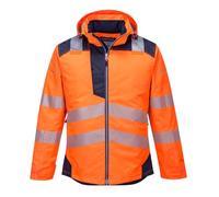 Portwest T400 Chaqueta de Costuras con Puntada Doble Borde Trasero Curvado | Naranja/Azul marino, L, EN ISO 20471 Clase 3, EN 342, Cuello Mao, Corte Estándar, Manga Larga, Tejido Oxford 300D, Poliéster