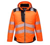 Portwest T400 Chaqueta de Costuras con Puntada Doble Borde Trasero Curvado | Naranja/Negro, XL, EN ISO 20471 Clase 3, EN 342, Manga Larga, Tejido Oxford 300D, Forro Insulatex, Bolsillo Oculto, Ligero