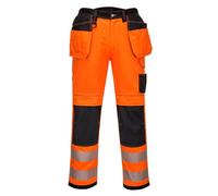 Portwest T501 Pantalones de Trabajo con Bolsillo Polialgodón Reflectante