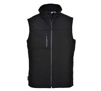 Portwest Chaleco De Calor Softshell (3 Capas), Tamaño: XXL, Color: Negro, TK51BKRXXL