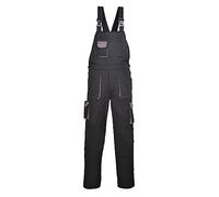 Portwest TX12 Mono de Trabajo con Peto y Tirantes Hombre Texo Contraste Negro Alto, M
