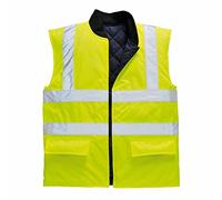 Portwest Chaleco de calor S469YERXS – alta visibilidad reversible – Amarillo Talla XS