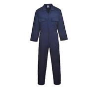 Portwest US999 Mono de Trabajo de Frontal con Corchetes Oculto 6 Bolsillos | Azul marino, 2XL, UPF 40+, Manga Larga, 35% Algodón, 65% Poliéster, Botones a Presión, Cintura Trasera Elástica, Polialgodón