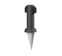 ledscom.de - Columna de enchufes para jardín PORU, con estaca para exteriores, doble, acero inoxidable, color antracita, redonda, 27 cm – Color antracita / 2 enchufes, tamaño 1 unidad (paquete de 1)