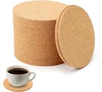Posavasos Corcho Redondos Pack de 20 Posa Vasos 10 cm de Diámetro 4 mm de Grosor Posavasos Accesorios de Cocina Lisos Reutilizables y Absorbentes Hogar Oficina Bar Restaurant Pub