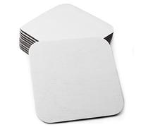 Posavasos Cuadrados en Blanco para Cerveza (50 Unidades), Posavasos Blancos para Vasos, sin Imprimir, de cartón, en Blanco, Cuadrados de Fieltro para Cerveza