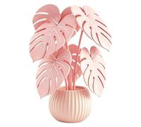 Posavasos Monstera Base Antideslizante extraíble de Monstera Calada | Sets de Posavasos Decorativos para Escritorio, Salón, Cocina, Barra, Comedor, Fiestas, Primavera y Verano Rosa