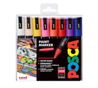Posca 153544848 - Set de rotuladores de pintura al agua | Punta mediana de 1,8 a 2,5 mm, para todas las superficies, a base de agua, embalaje biodegradable