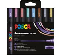 Posca 182557 - set de rotuladores posca, 8 rotuladores acrílicos met?