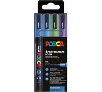 Posca 186530 - set de rotuladores posca, 4 rotuladores acrílicos con