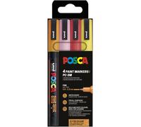 Posca 186531 - set de rotuladores posca, 4 rotuladores acrílicos con