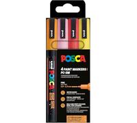 Posca Pack de rotuladores PC-3ML acrílicos con purpurina punta redonda 0,9 a 1,3 mm 4 unidades