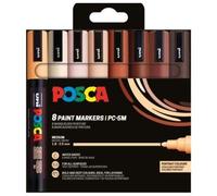 POSCA ESTUCHE 8 ROTULADORES POSCA PC5M UNI-BALL COLORES PIEL