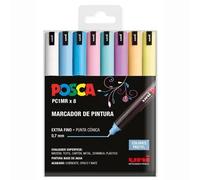 Posca Estuche marcadores PC-1MR - 8 colores pastel - punta roller 0,7 mm - tinta pigmentada