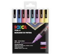 Posca Rotuladores acrílicos PC-3M 186556 – 8 unidades, punta cónica 0,9-1,3 mm, colores pastel