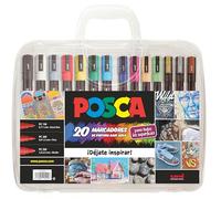 Posca Estuche PC1m-3m-5m – Rotuladores de pintura acrílica, 20 unidades