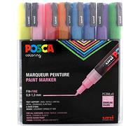Posca - Juego de 8 rotuladores (punta cónica, trazo fino, con lentejuelas)