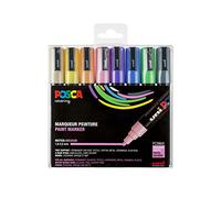 Posca - Lote de 8 rotuladores PC5M (punta cónica, mediana, colores pastel